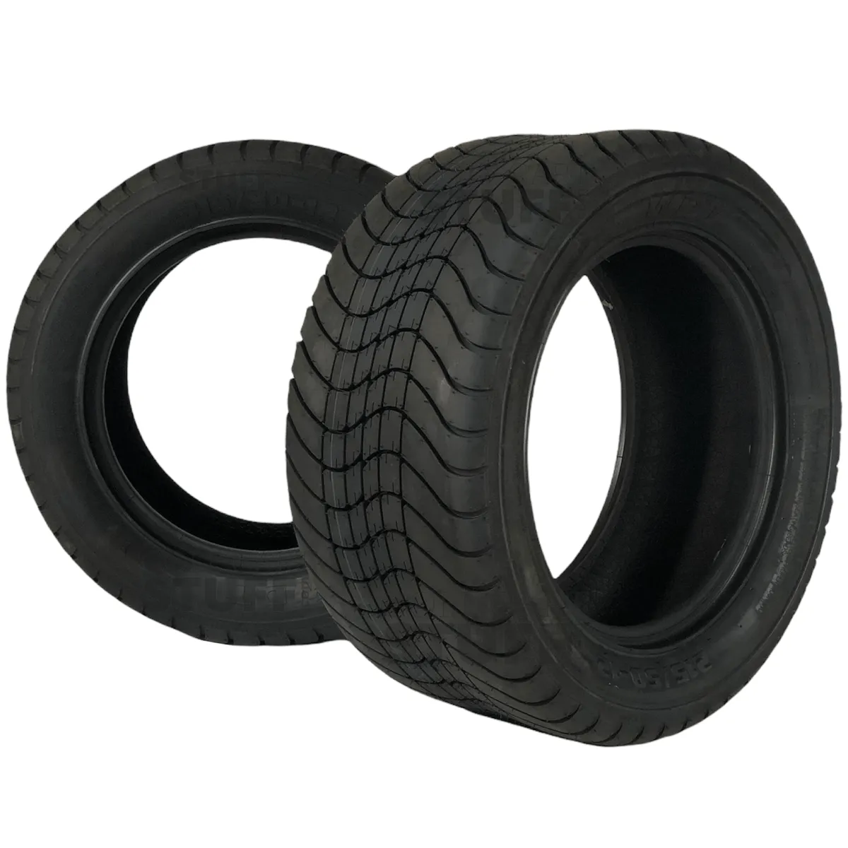 12" Godfather Gloss Black Golf Cart Wheels and DOT Approved Street Turf Tires Combo - Set of 4