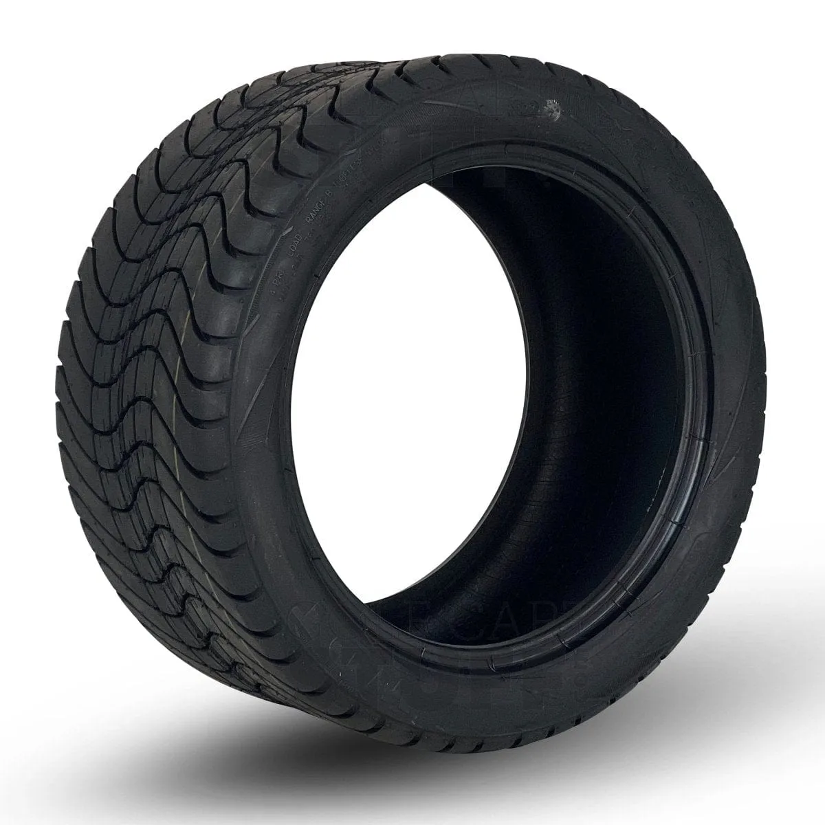 12" Godfather Gloss Black Golf Cart Wheels and DOT Approved Street Turf Tires Combo - Set of 4