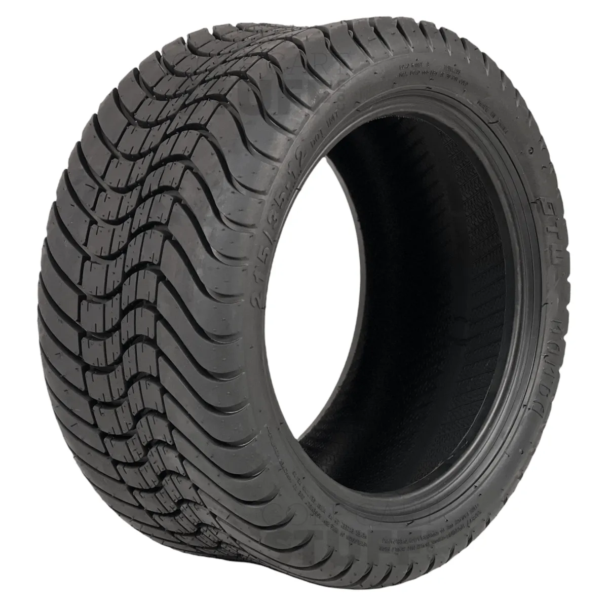 12" Godfather Gloss Black Golf Cart Wheels and DOT Approved Street Turf Tires Combo - Set of 4