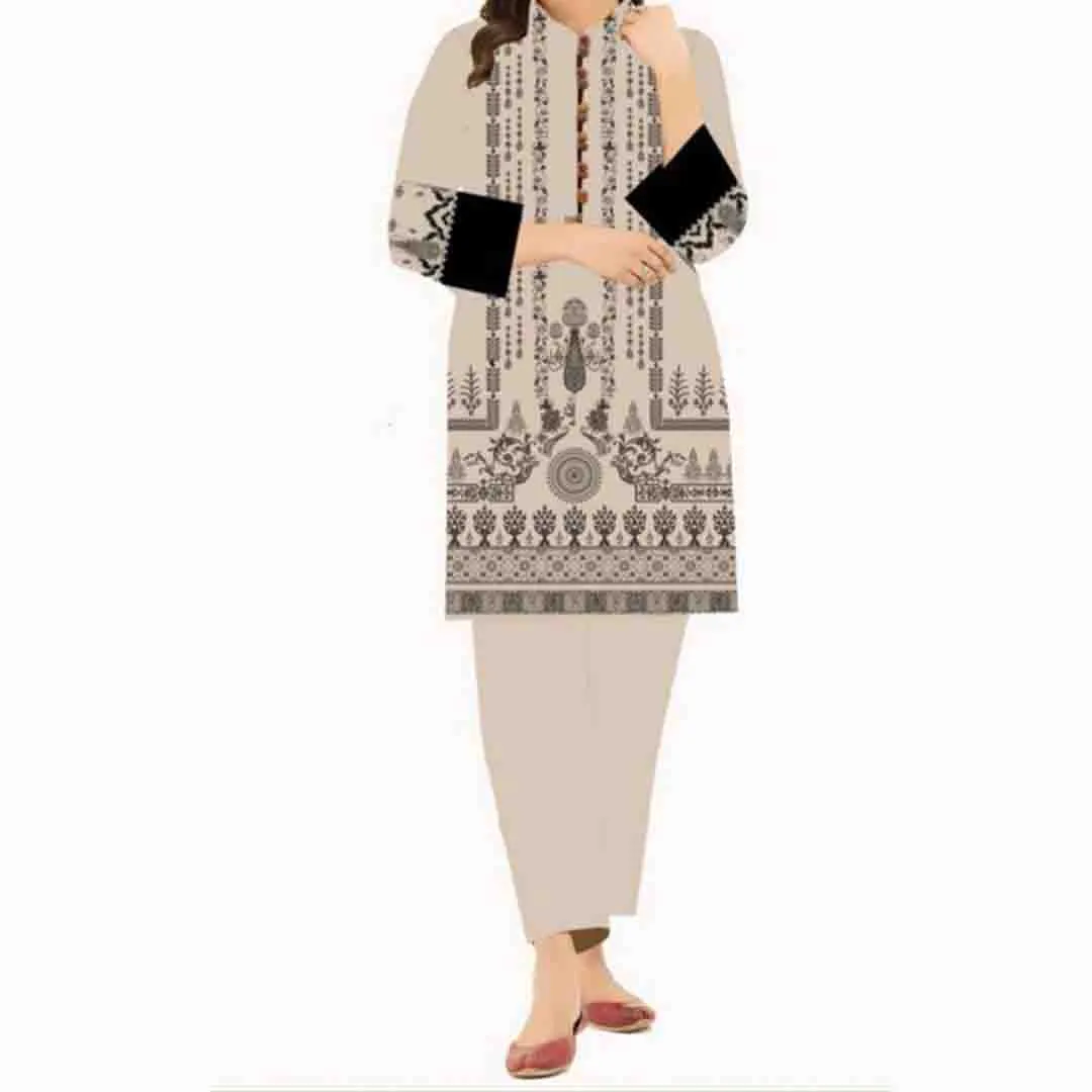 1PC- Unstitched Printed Khaddar Shirt PW8313