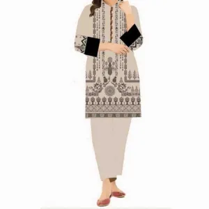 1PC- Unstitched Printed Khaddar Shirt PW8313