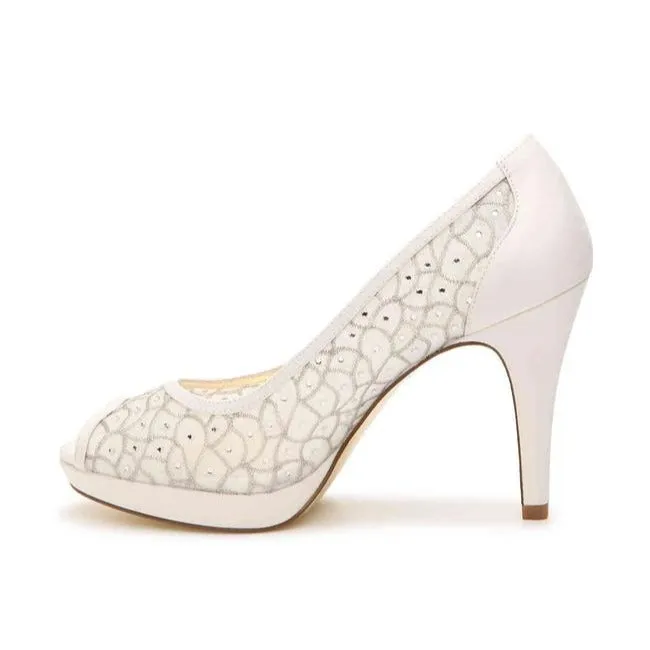 Adrianna Papell Blue Navy Rhinestone Peep Toe Formal Shoes Size Us