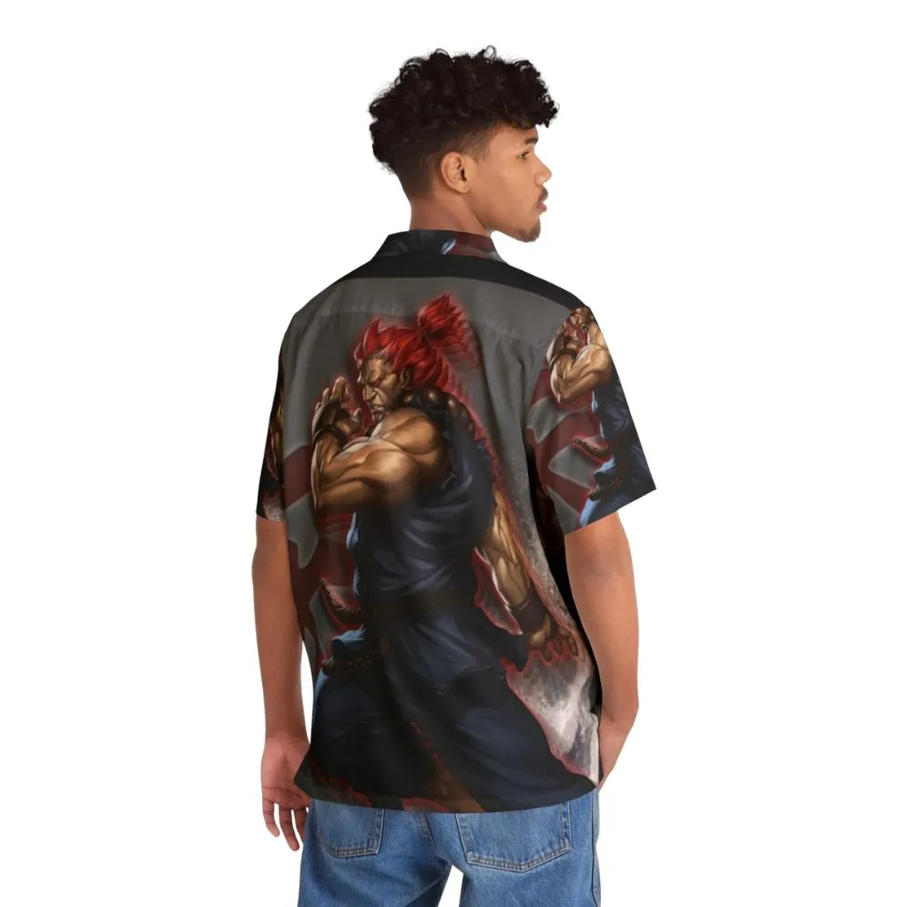 Akuma Hawaiian Shirt 2 - Tropical Print Button-Down Shirt
