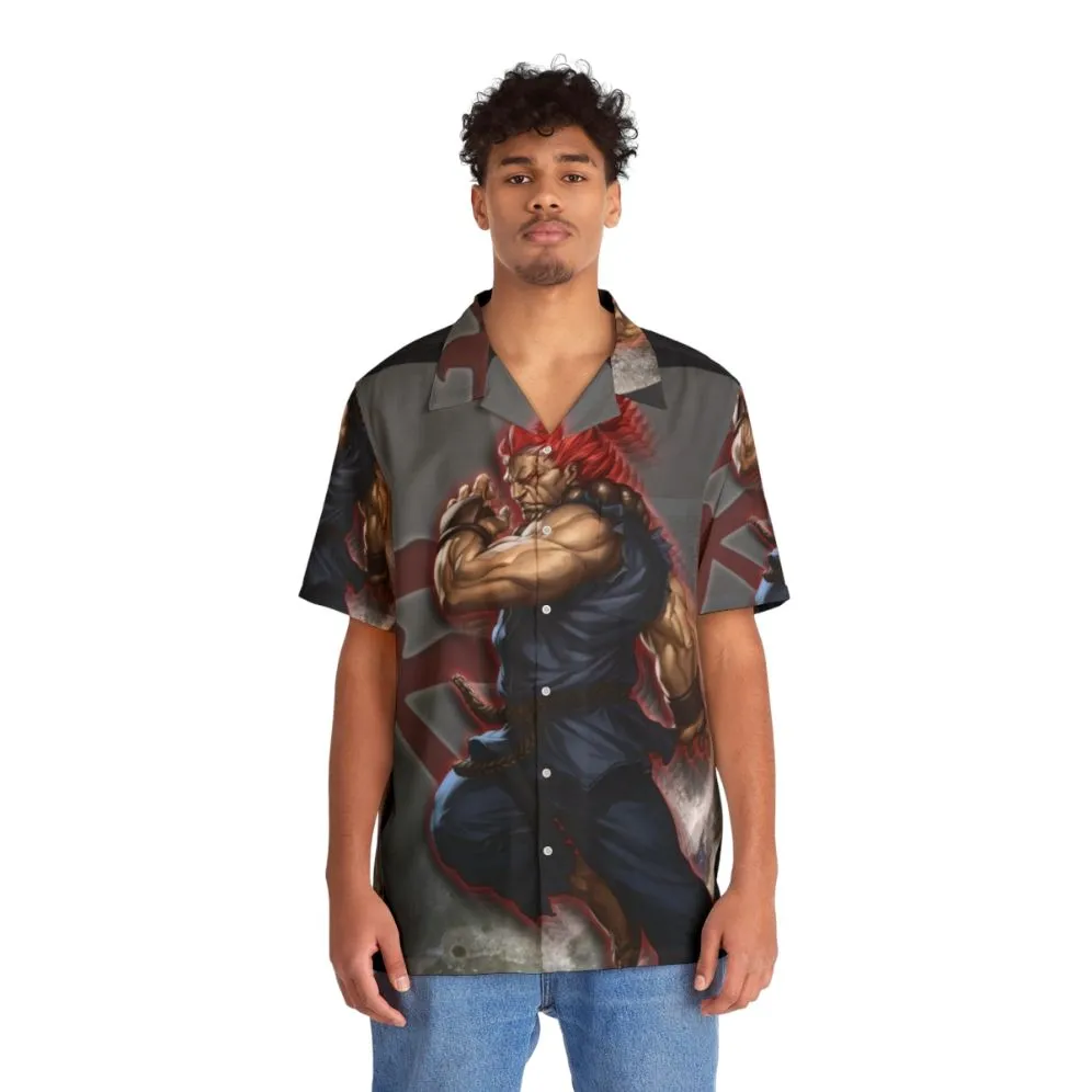 Akuma Hawaiian Shirt 2 - Tropical Print Button-Down Shirt