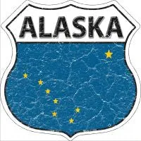 Alaska State Flag Highway Shield Novelty Metal Magnet HSM-110