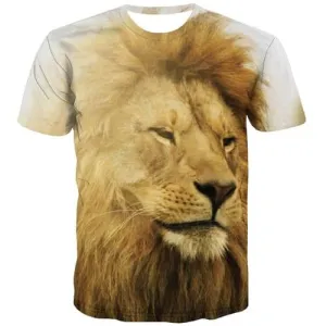 Animal T-shirt Men Lion Tshirt Printed Funny Tshirts Cool Street T shirts Funny Harajuku T-shirts 3d Short Sleeve Hip hop Mens
