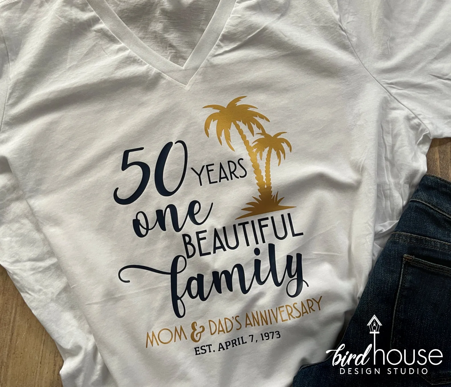 Anniversary Trip Palm Tree Shirt, One Beautiful Family, Any Year Custom, Personalized