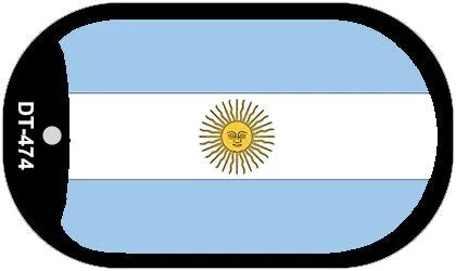 Argentina Flag Scroll Metal Novelty Dog Tag Necklace DT-474