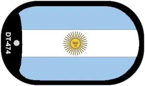 Argentina Flag Scroll Metal Novelty Dog Tag Necklace DT-474