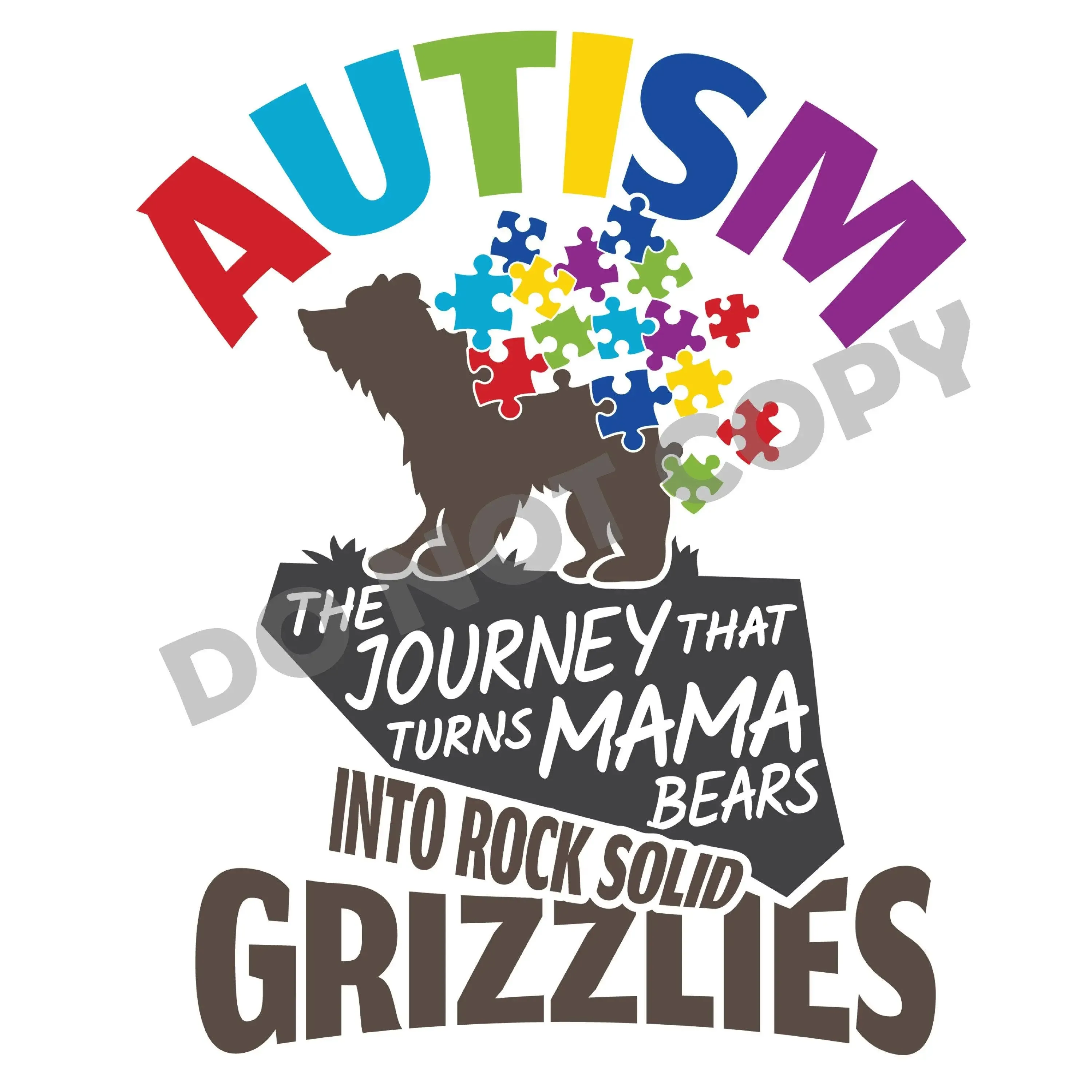 Autism Grizzlies - DTF Transfer