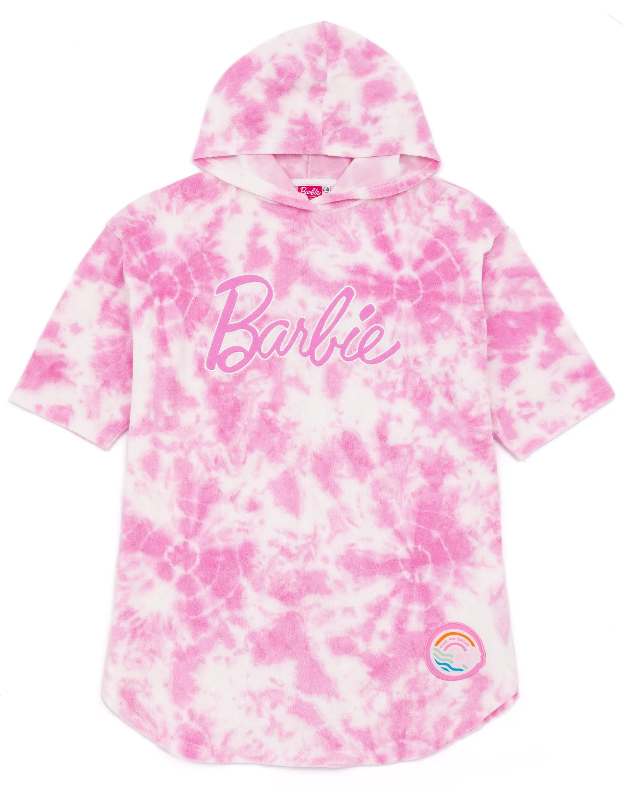 Barbie Girls Pink Tie Dye Towel Poncho Beach Cover Up