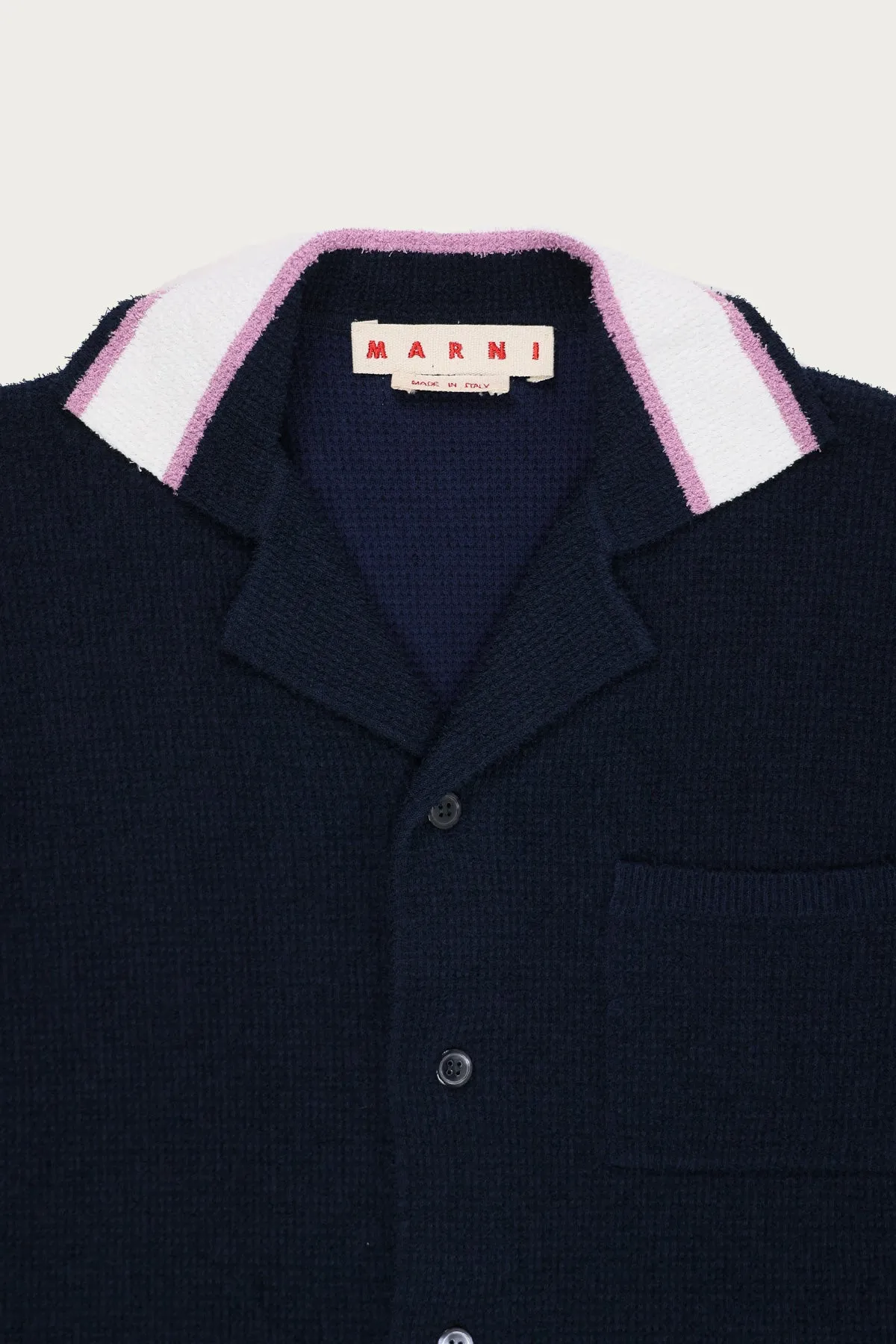 Beach Textured Cotton Shirt - Ink