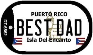 Best Dad Puerto Rico Metal Novelty Dog Tag Necklace DT-6862