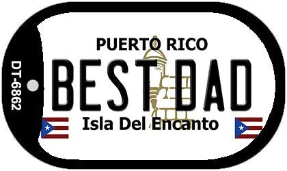 Best Dad Puerto Rico Metal Novelty Dog Tag Necklace DT-6862
