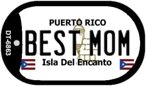 Best Mom Puerto Rico Metal Novelty Dog Tag Necklace DT-6863
