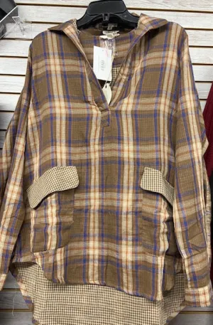 Betty Brown/Navy Plaid Shirt