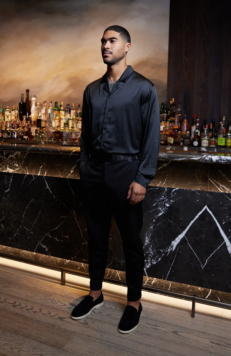 Blanton Slim Tux Chino pants in Black