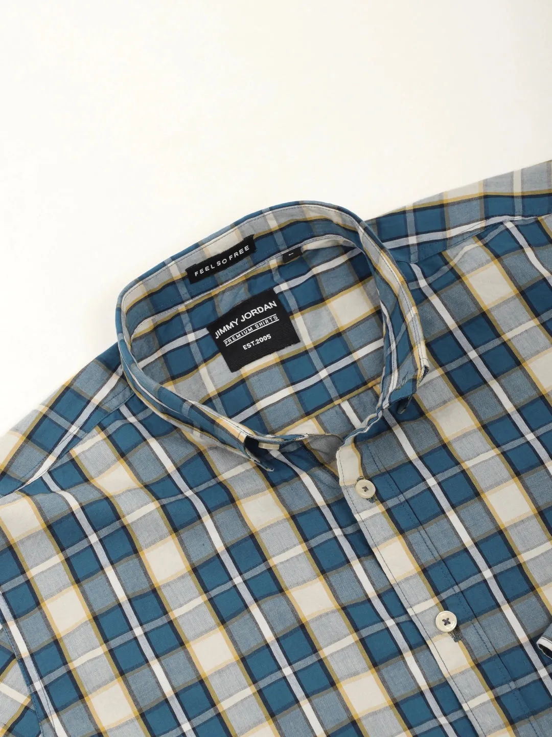 Bram Navy Check Full Sleeve Shirt