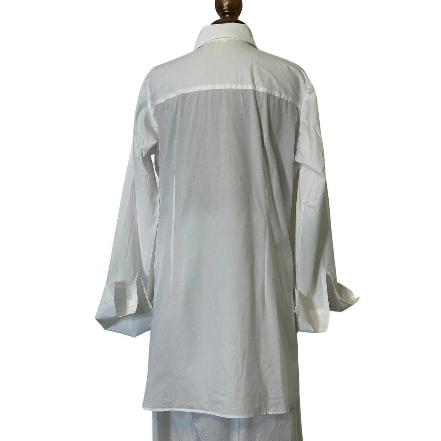 Brit Shirt - Cotton Poplin - White/White