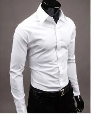 Business Men's White Shirt Dress
