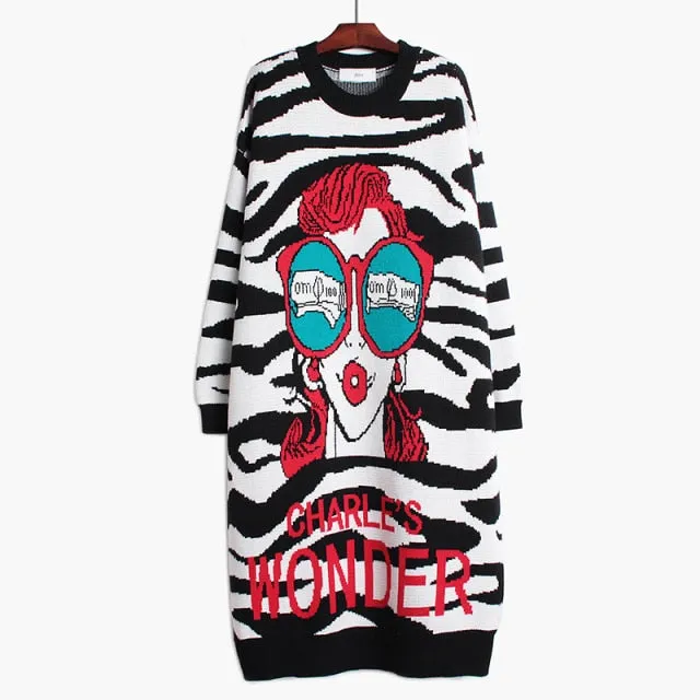 'Charle's Wonder' Zebra Print Jumper Dress