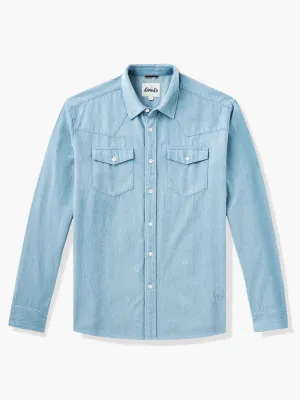 Classic Denim Blue Cotton Shirt