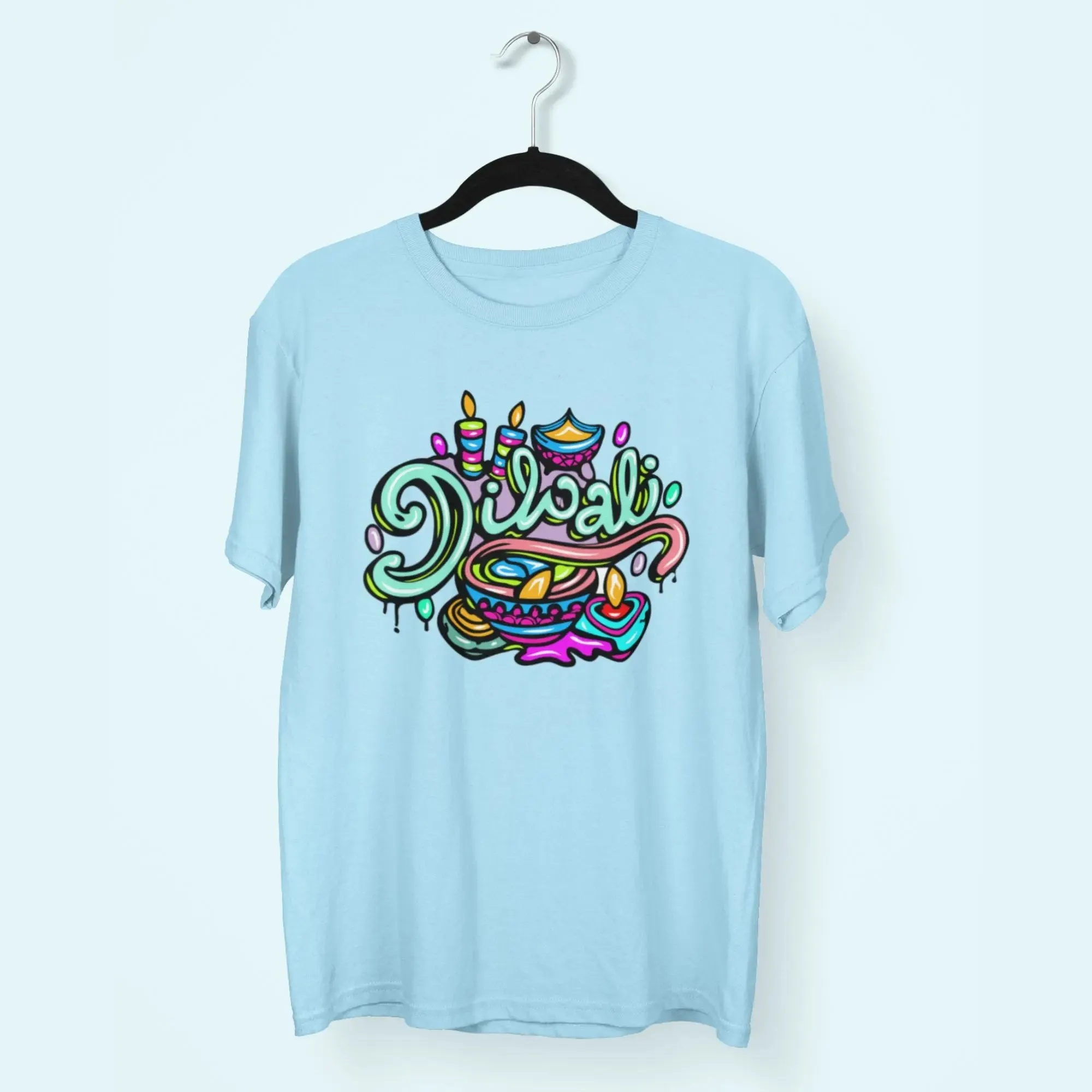 Diwali Round Neck Half Sleeve Classic T-Shirt