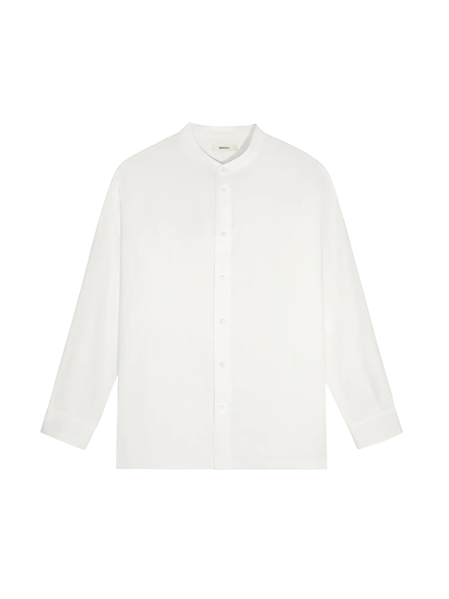 DNA Aloe Linen Mandarin Collar Long Sleeve Shirt—off-white