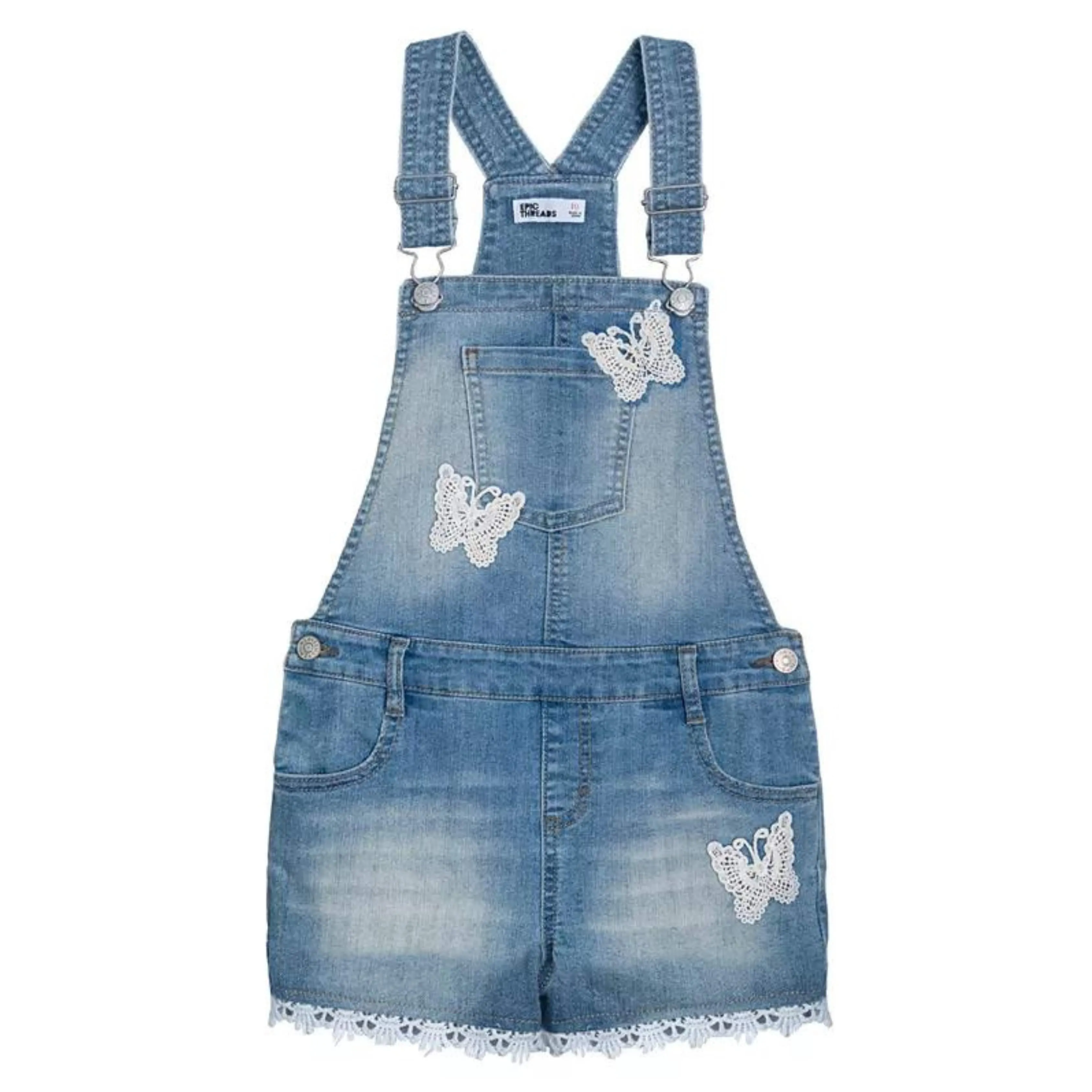 EPIC THREADS - Kids -  Butterfly Denim Shortall Overall