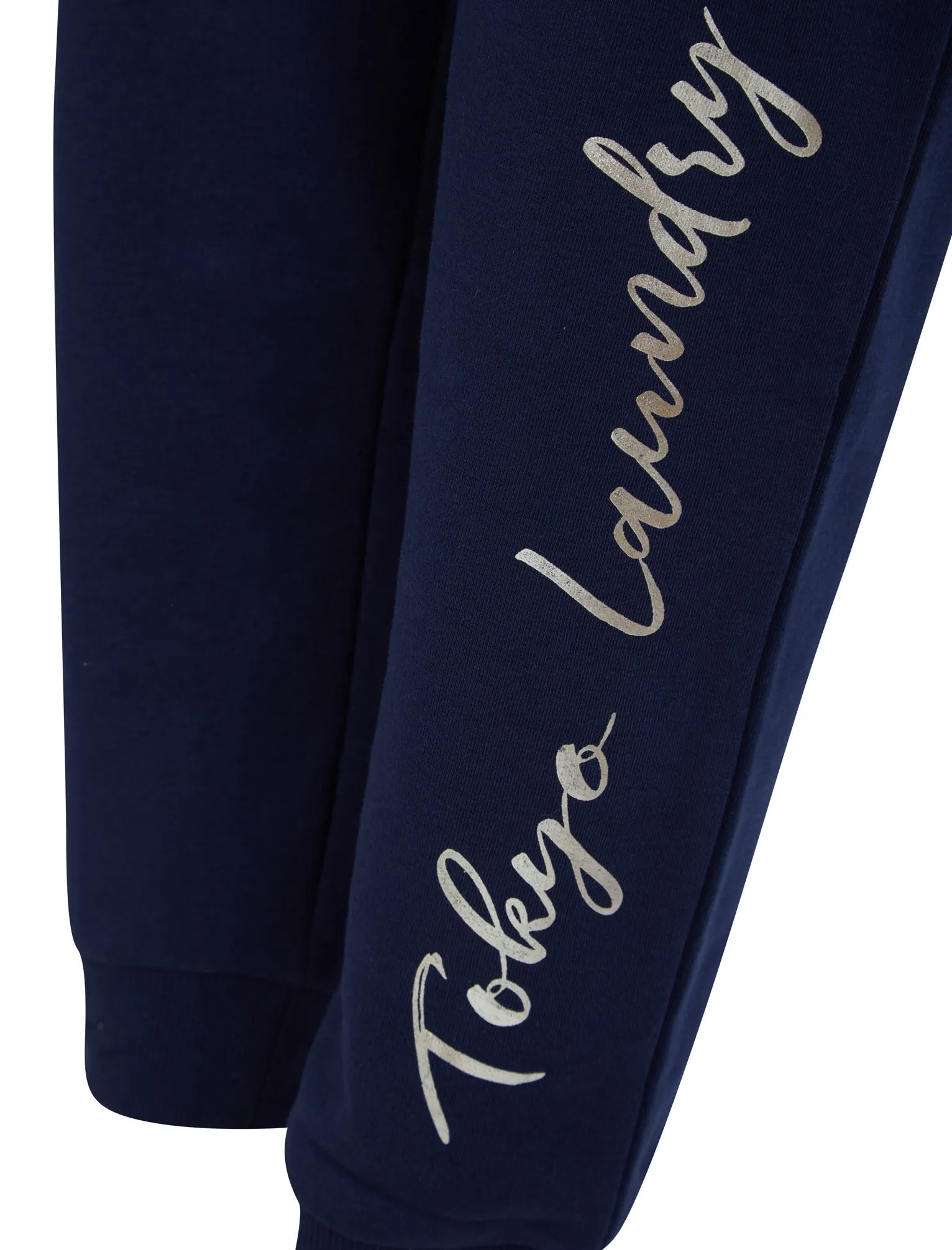 Florence Cuffed Joggers with Foil Motif in Peacoat - Tokyo Laundry
