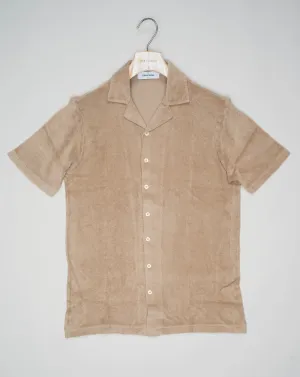 Gran Sasso Sponge Camp Collar Shirt / Light Brown