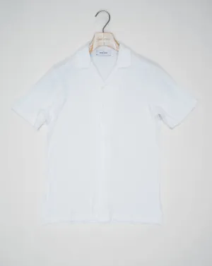 Gran Sasso Sponge Camp Collar Shirt / White