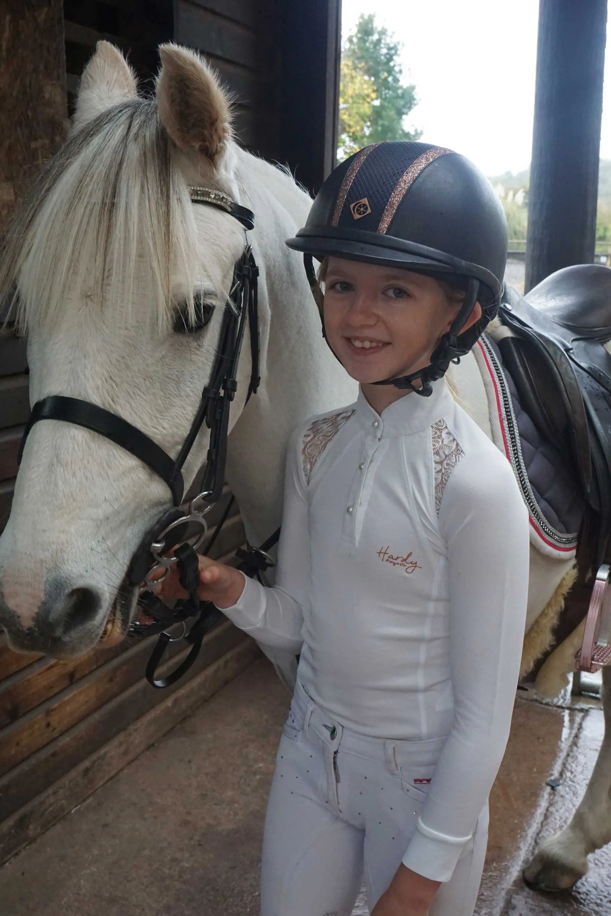 Hardy Equestrian Children's White Lace Show Shirt