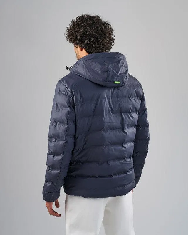HOODED PUFFER JACKET  - NAVY