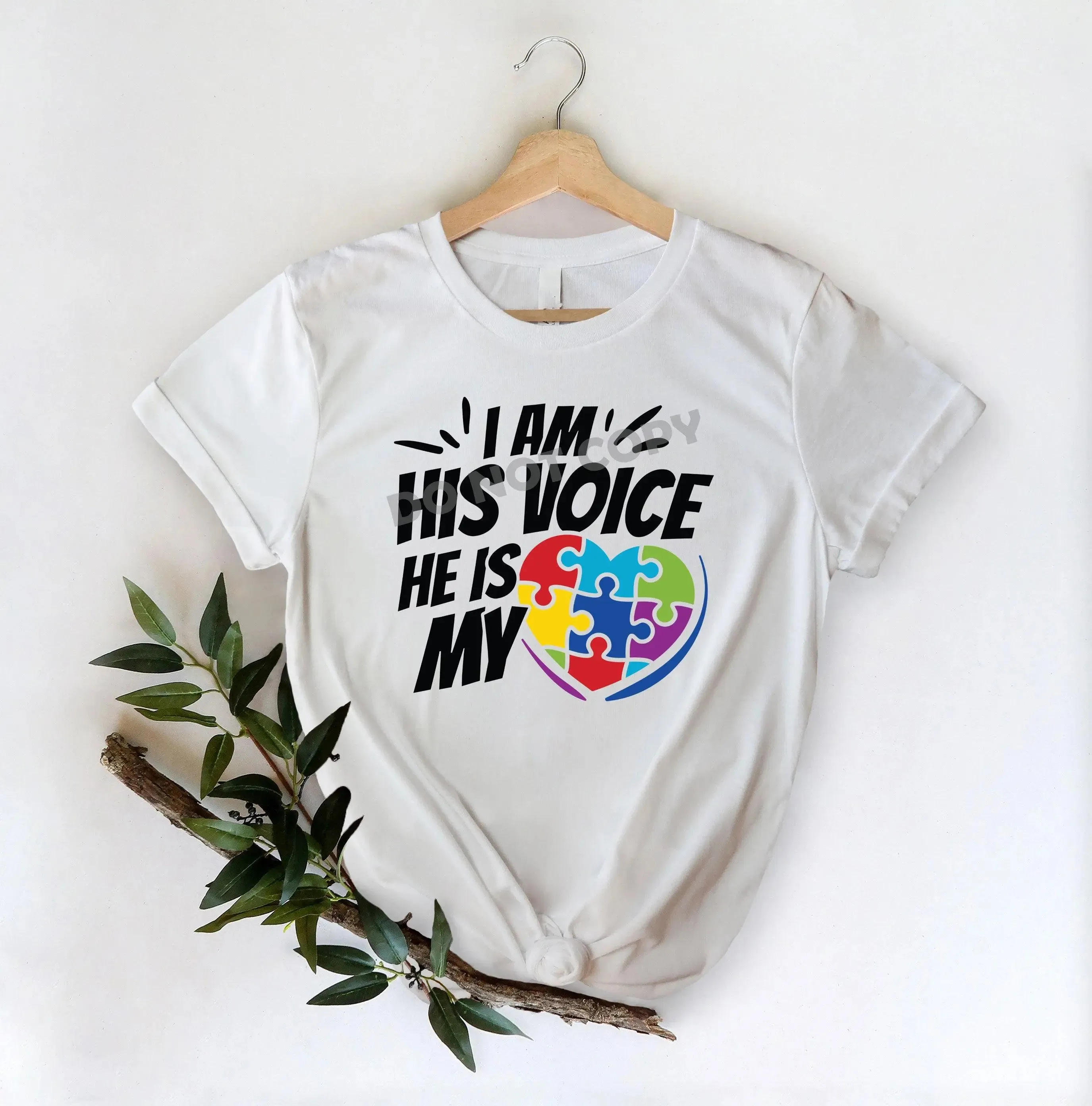 I Am His Voice He Is My Heart - DTF Transfer