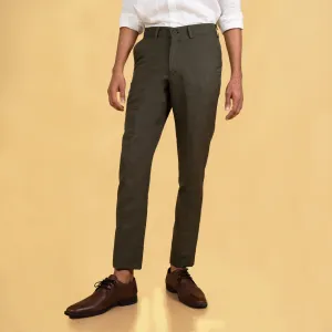 Ian Chino Pants - Men's Linen Trousers - Dark Olive (Factory Rescue)