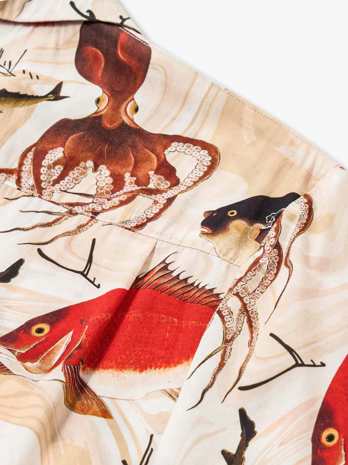 Illustrations Octopus Cotton Camp Shirt