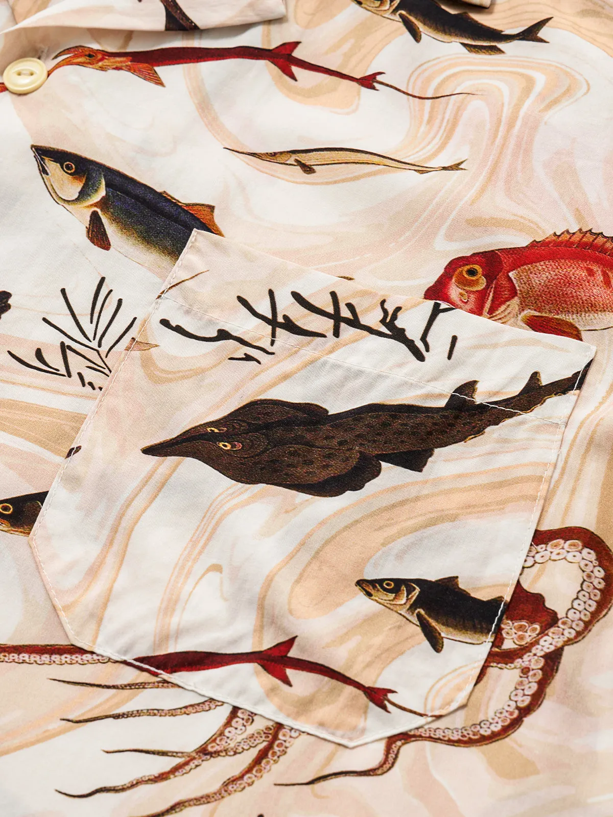Illustrations Octopus Cotton Camp Shirt