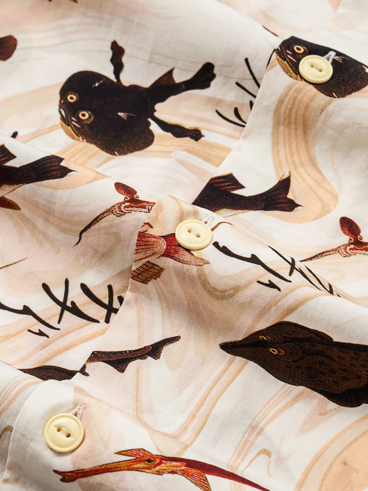 Illustrations Octopus Cotton Camp Shirt