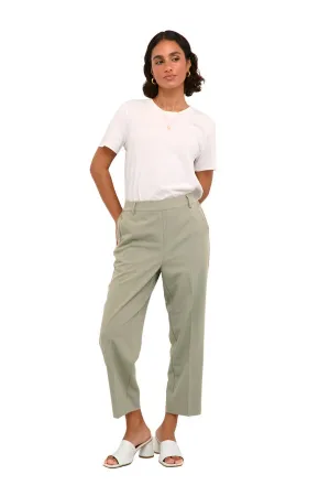 Kaffe Womens Sakura High Waist Cropped Pant Vetiver