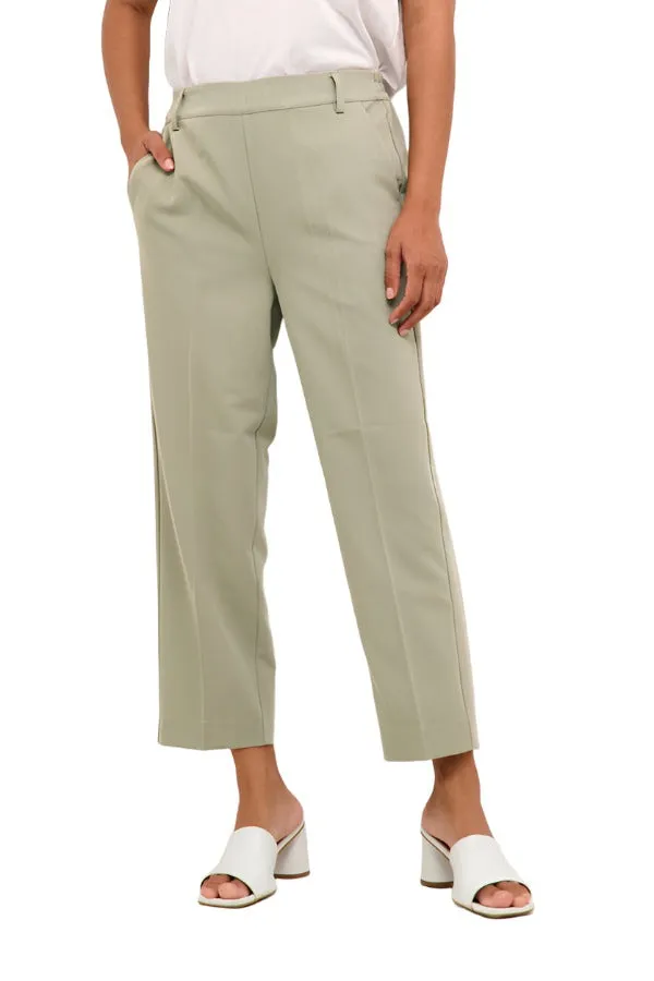 Kaffe Womens Sakura High Waist Cropped Pant Vetiver