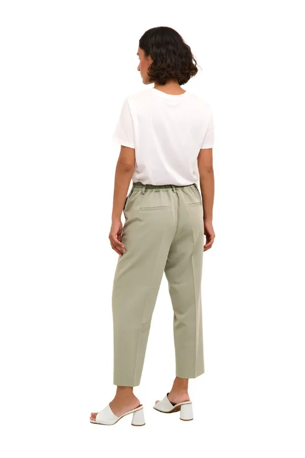 Kaffe Womens Sakura High Waist Cropped Pant Vetiver