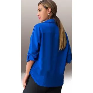 Ketty More Women Collar Neck Folded Cuff Casual Shirt-KMWSB745