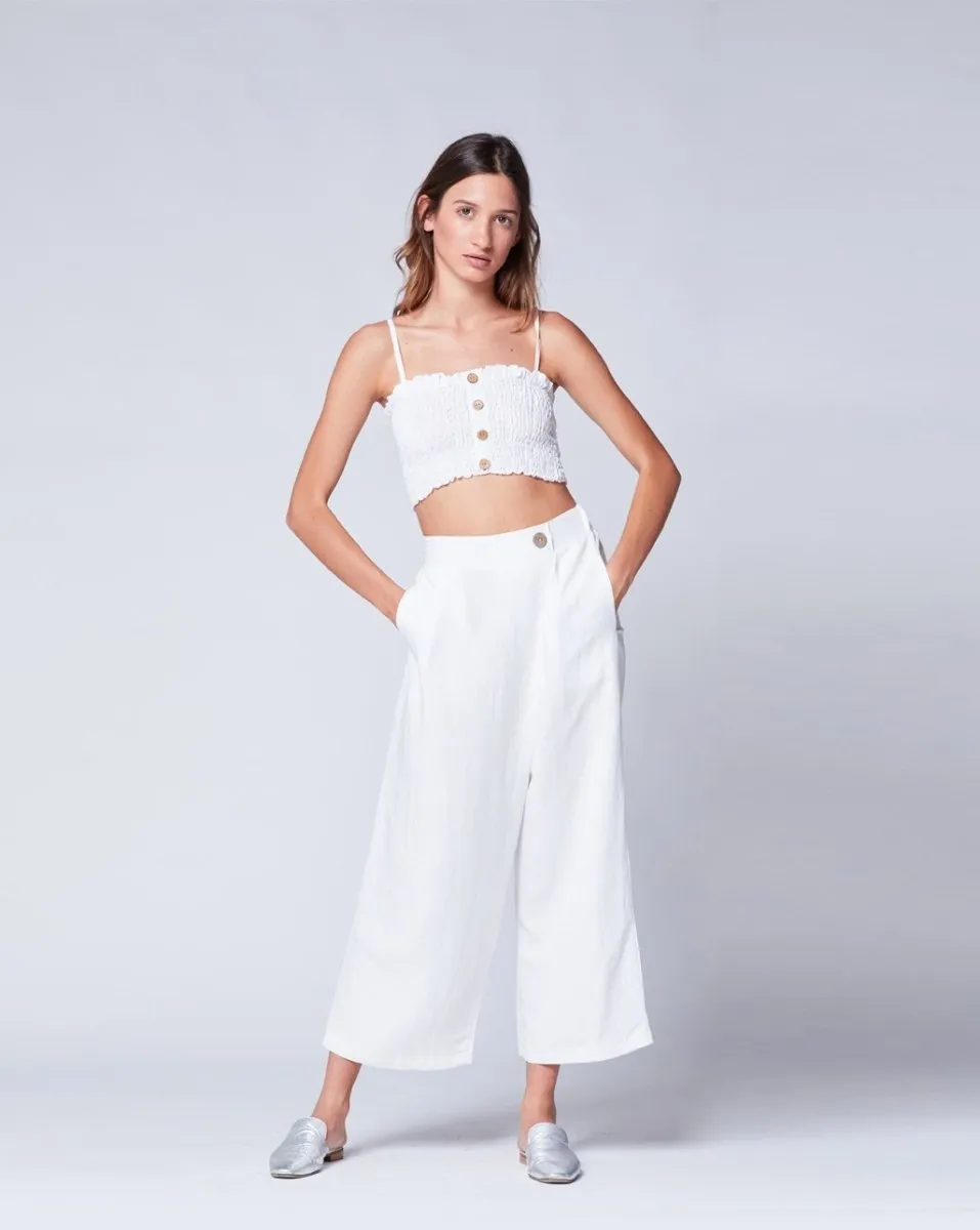 Linen Wrap Front Culottes