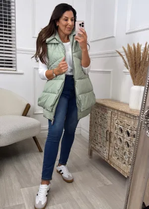 Liva Sage Layered Puffer Gilet