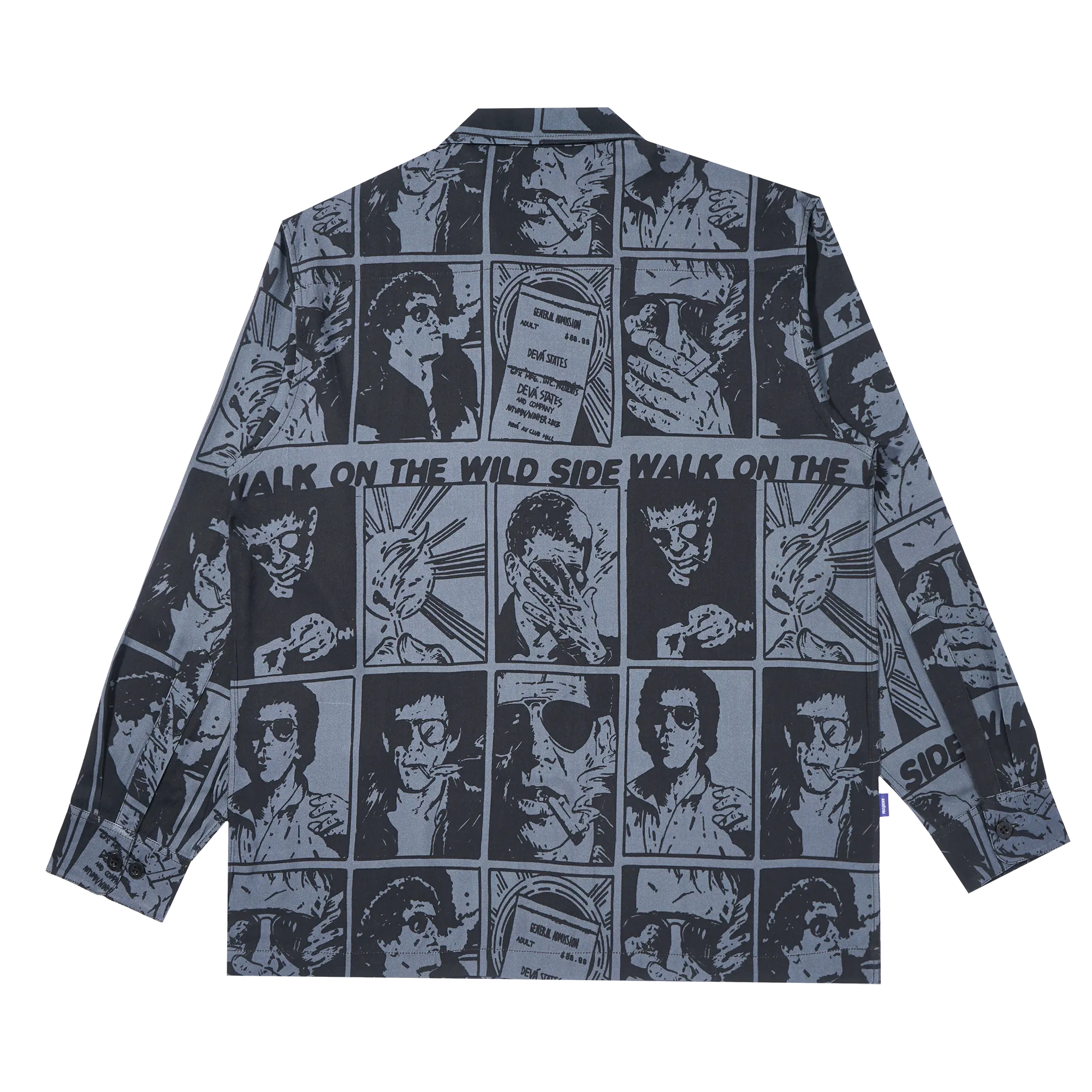 LOU L/S Printed Souvenir Shirt  [Black/Grey]