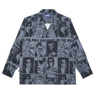 LOU L/S Printed Souvenir Shirt  [Black/Grey]