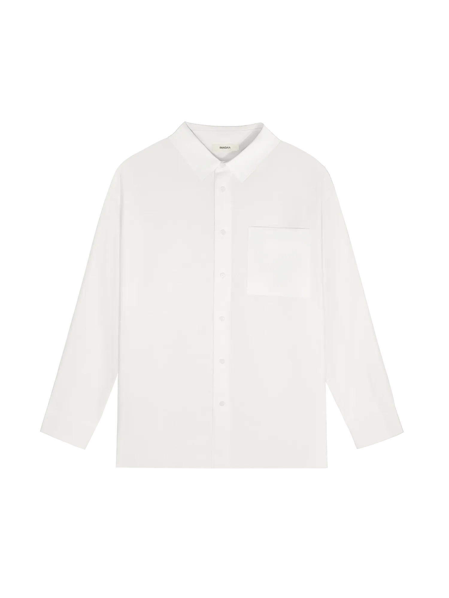Mens DNA Aloe Linen Collared Long Sleeve Shirt—off-white