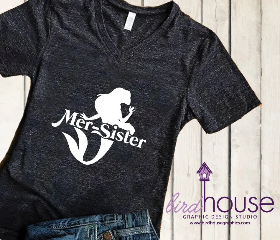 Mer Sister, Mermaid Birthday Shirt, Family Matching Tees, Personalized, Any Name