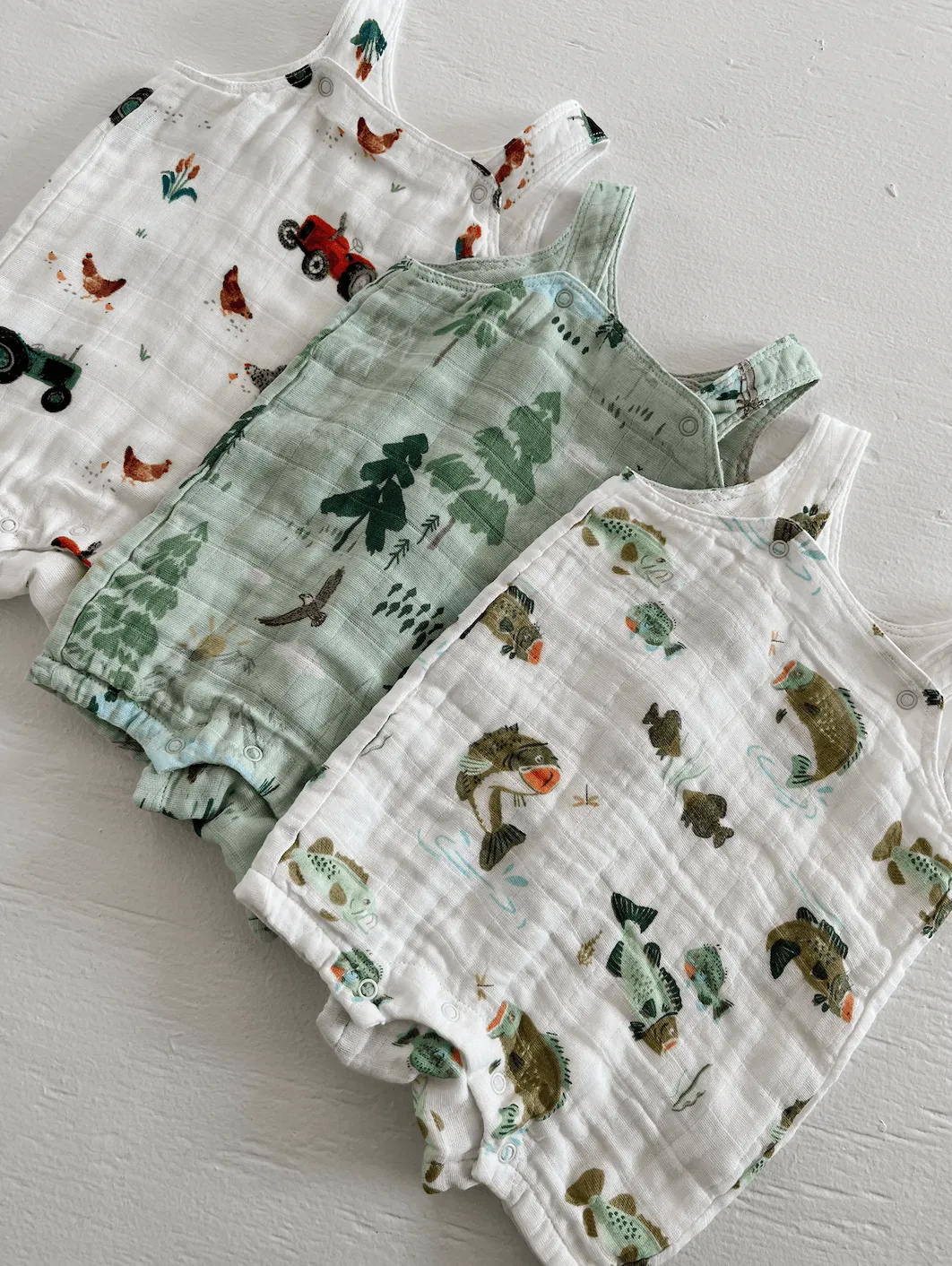 Muslin Overall Shortie, Bass Fishing